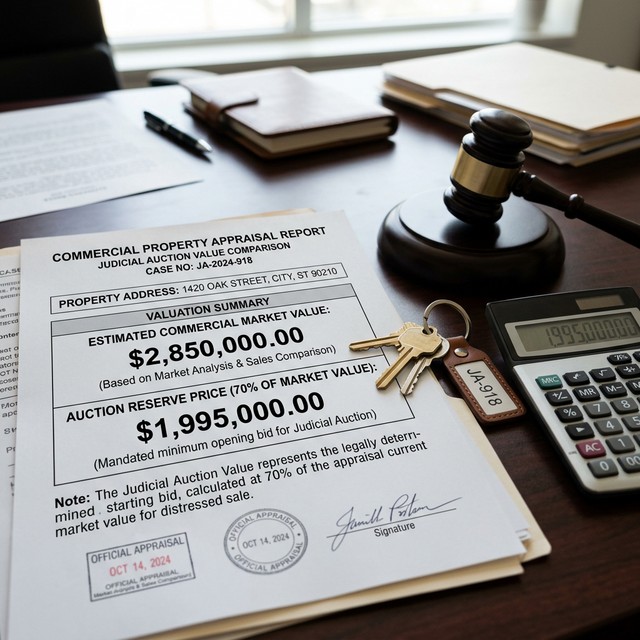 Comparación entre valor comercial y valor de remate judicial 70 por ciento